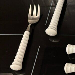 1 Noritake Japan Primastone White Salad Dessert For Stainless 18-8  Mid Century